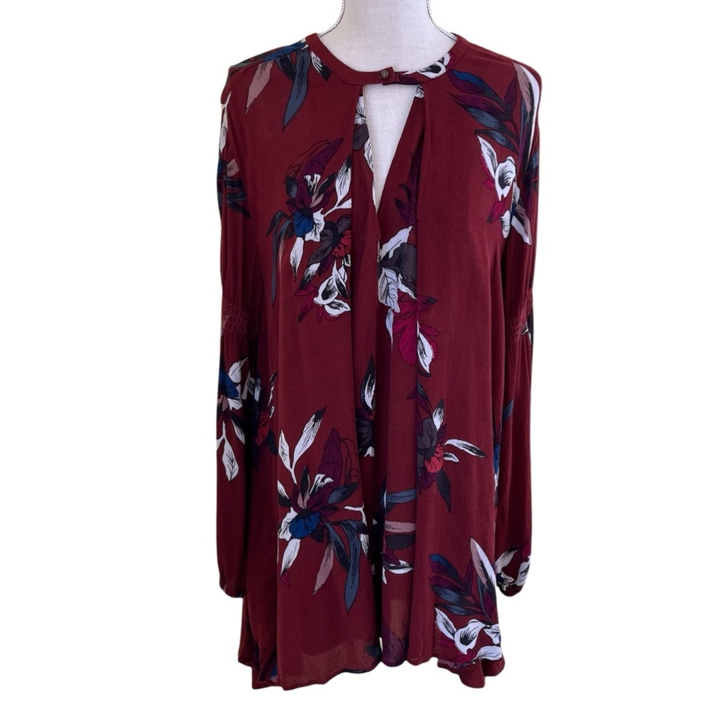 Free People Tree Swing Dress in Scarlet Combo S - Picture 2 of 11